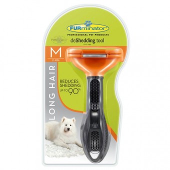 Escova Rasqueadeira Furminator Cães M - Pelo Longo Escova Rasqueadeira Furminator Cães M - Pelo Longo